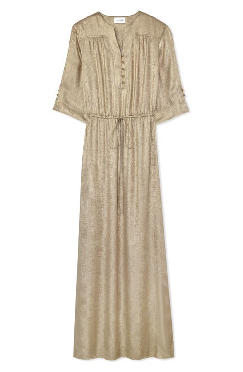 Shop St John St. John Collection Metallic Tie Waist Gown In Champagne