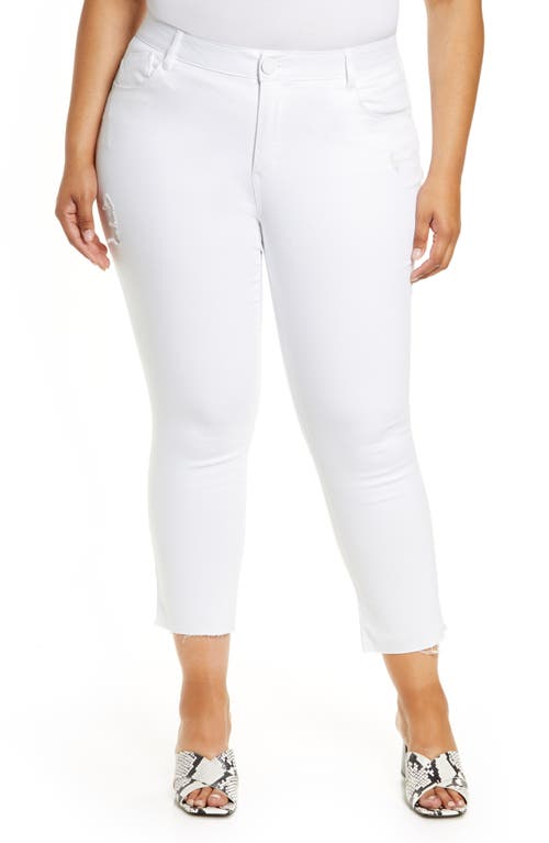 Wit & Wisdom 'Ab'Solution High Waist Raw Hem Skinny Jeans Opw Optic White at Nordstrom,