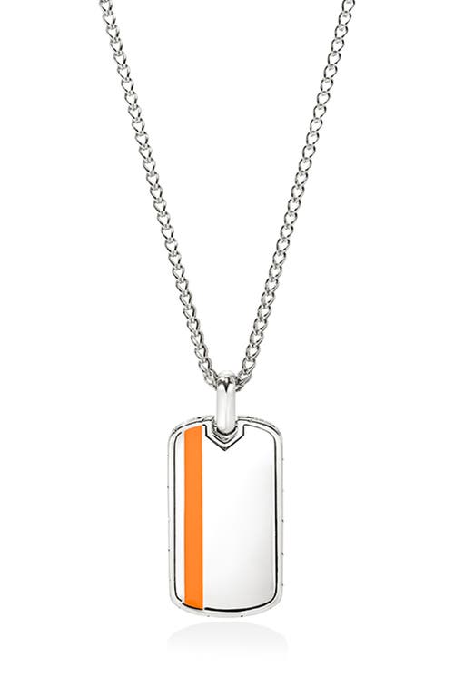 John Hardy Men's Dog Tag Pendant Necklace in Orange at Nordstrom, Size 22