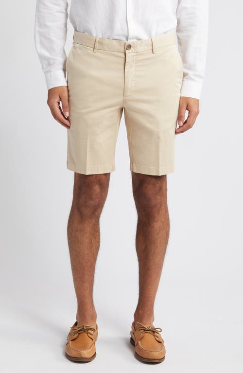 Microsanded Cotton Stretch Twill Shorts in Khaki