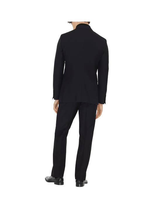 Burberry Wool Mohair Tailored Jacket In Navy