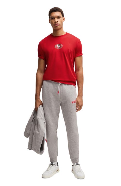 Shop Hugo Boss Boss X Nfl Stretch Cotton Graphic T-shirt In San Francisco 49ers - Red