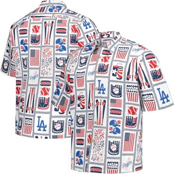 Reyn Spooner Men's Los Angeles Dodgers Americana Button Down Shirt - White - M Each