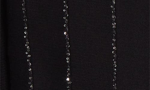 Oscar De La Renta Long-sleeve Sequined Cardigan In Black