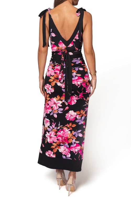 Shop Jluxlabel Floral Kamie Convertible Reversible Bodysuit & Reversible Wrap Skirt Set In Black Floral