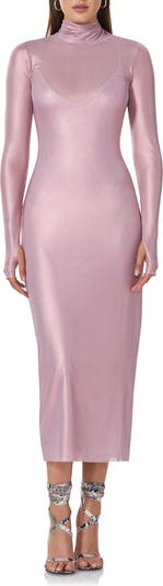 AFRM Shailene Foil Long Sleeve Dress Nordstrom