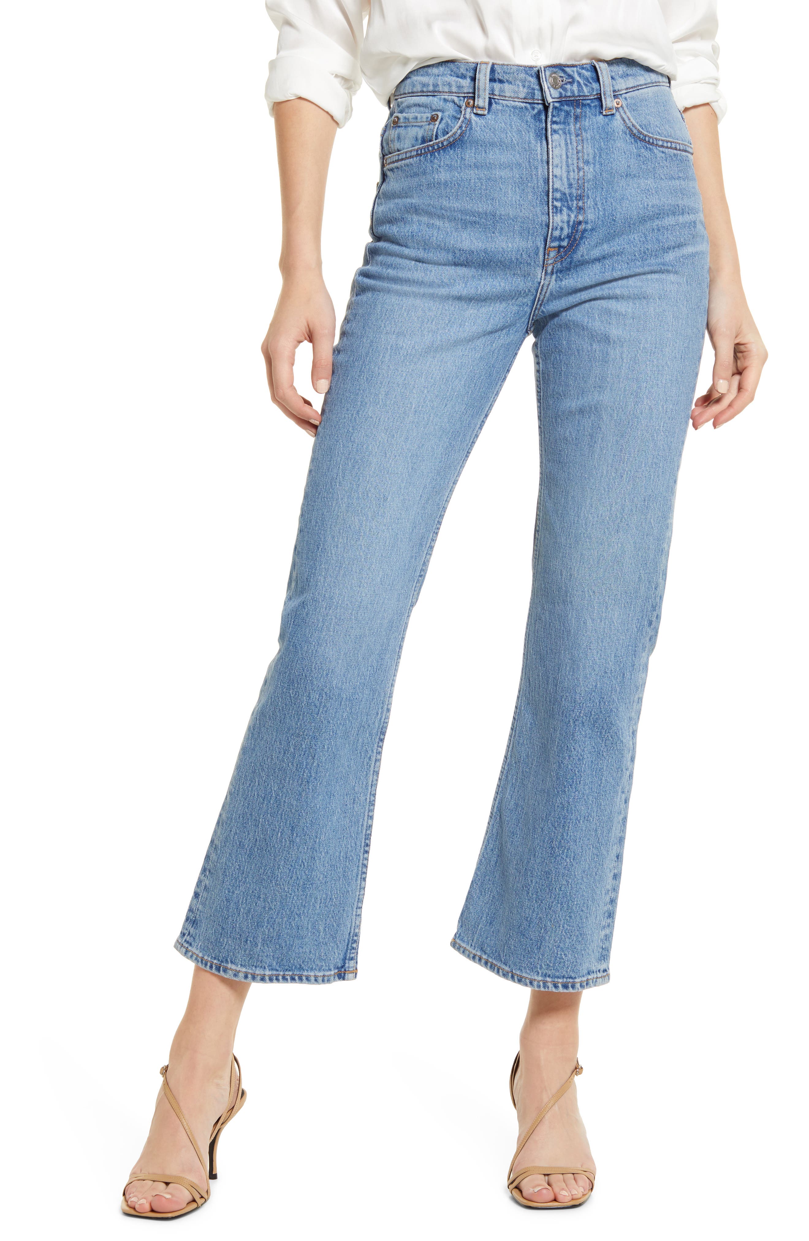 flare cropped jeans