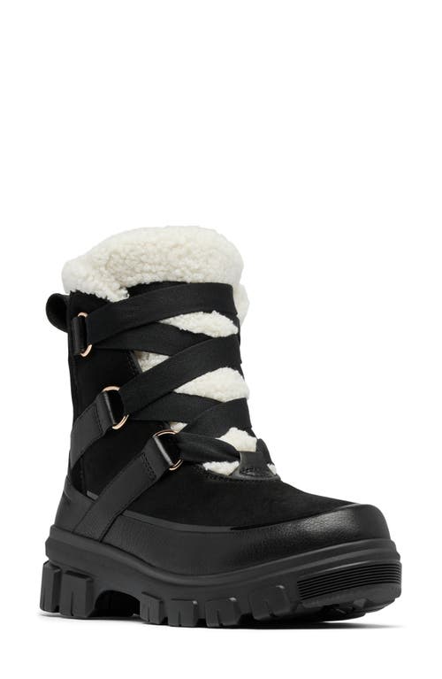 Shop Sorel Tivoli V Faux Shearling Waterproof Boot In Black/chalk