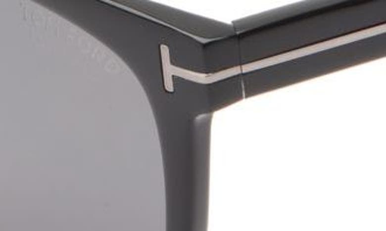 Shop Tom Ford Kevyn 52mm Polarized Square Sunglasses In Shiny Black / Smoke