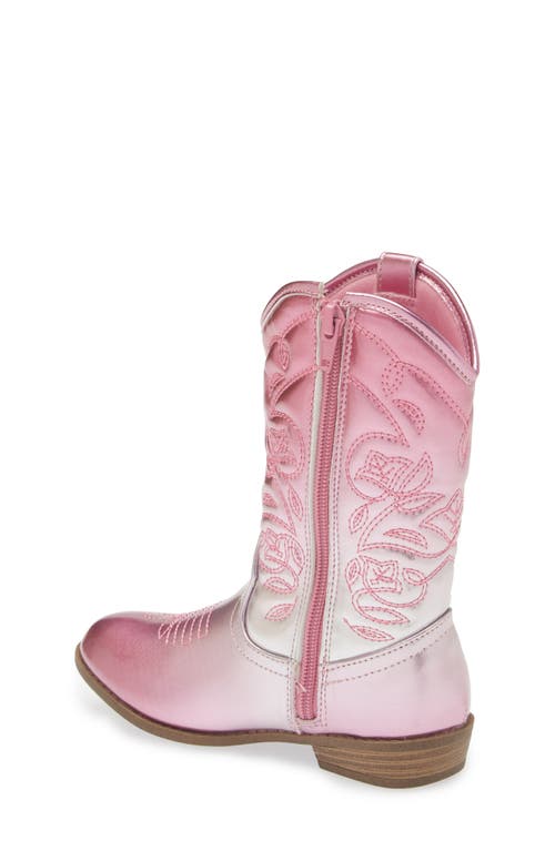 Shop Steve Madden Kids' Tdollie Western Boot In Pink Ombre