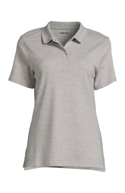 Lands' End School Uniform  Short Sleeve Feminine Fit Interlock Polo Shirt In Gray Heather