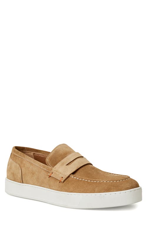 Bruno Magli Romolo Penny Loafer in Taupe Suede