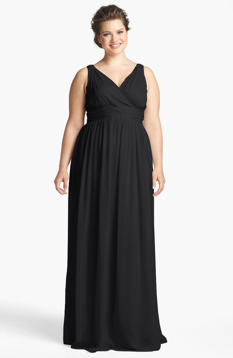 Donna Morgan 'Julie' Silk Chiffon Long Dress (Plus Size) | Nordstrom