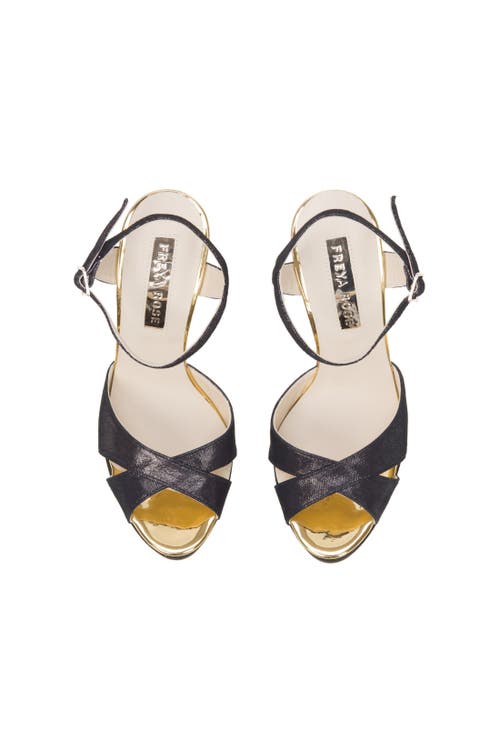 Freya Rose Women's Gold / Black / White Zahra Noir In Black Shimmer