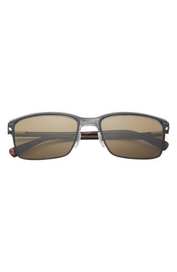 Ted Baker London 57mm Polarized Rectangle Sunglasses In Brown