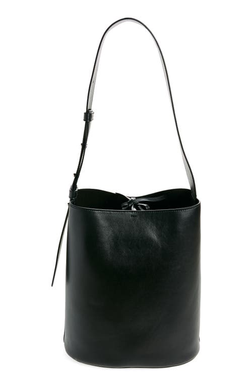 Lie Studio Lié Studio Norma Leather Bucket Tote In Solid Black
