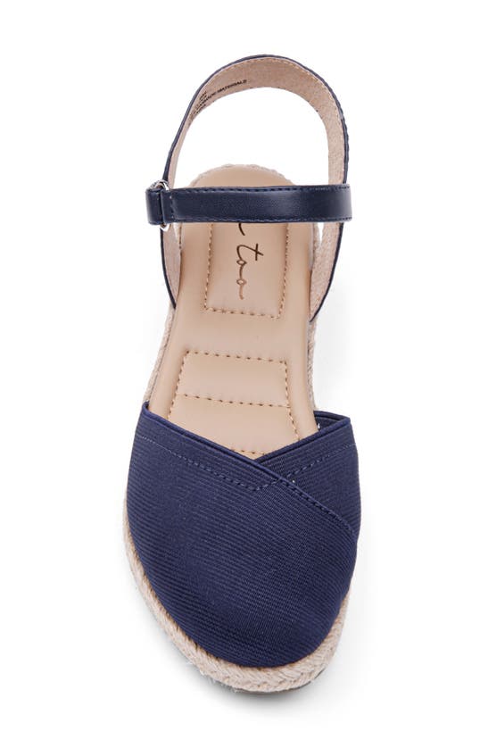 Shop Me Too Nikkie Ankle Strap Espadrille Wedge Sandal In Navy