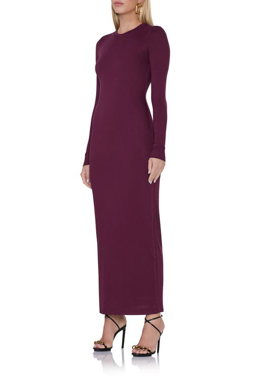 Shop Afrm Didi Long Sleeve Jersey Maxi Dress In Fig