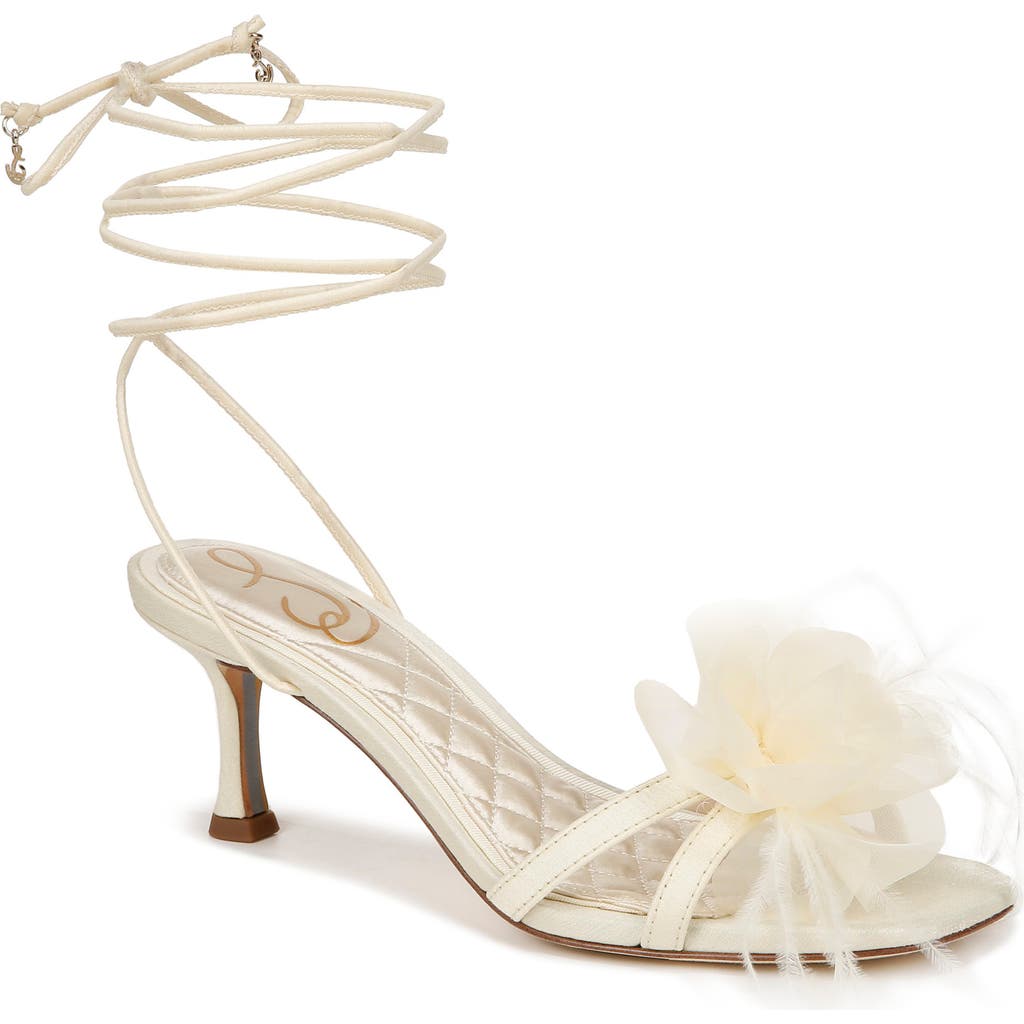 Sam Edelman Pammie Ankle Tie Sandal In Pearl Ivory