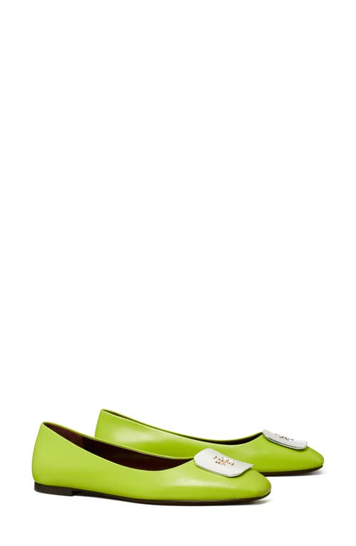 Shop Tory Burch Georgia Ballet Flat In Bright Pear