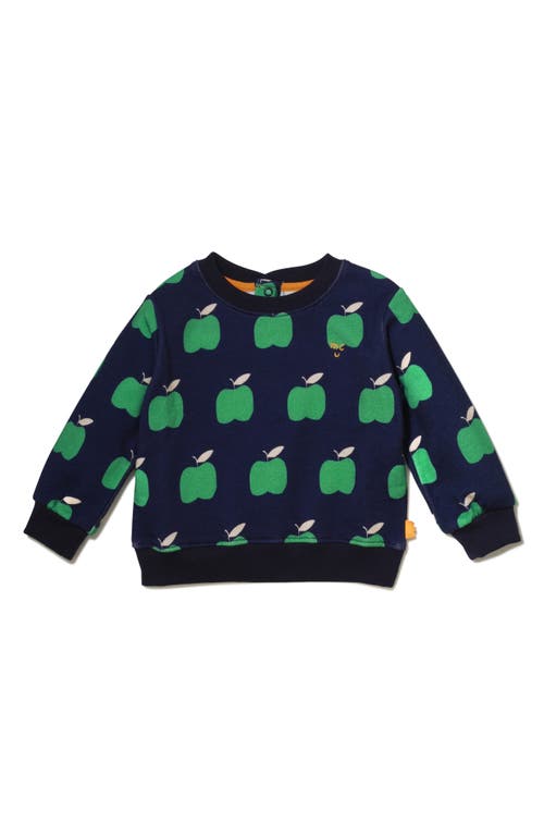 Shop Mon Coeur Kids' Recycled Cotton Blend Graphic Sweatshirt In Navy/print