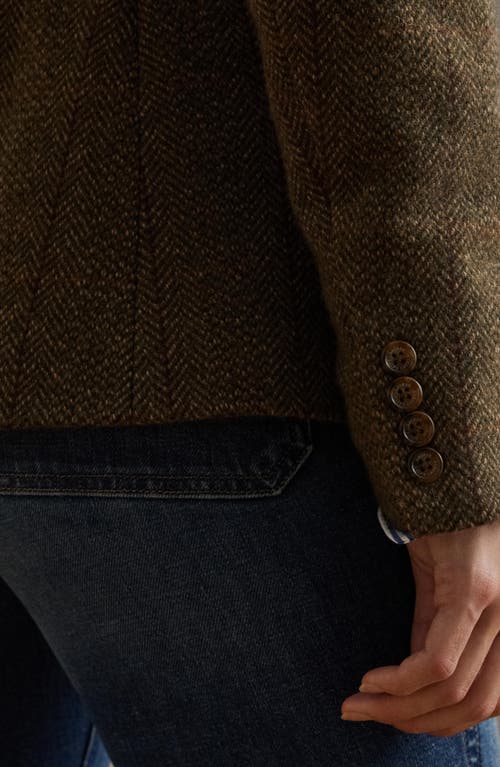 Ralph Lauren Herringbone Tailored Blazer In Brown
