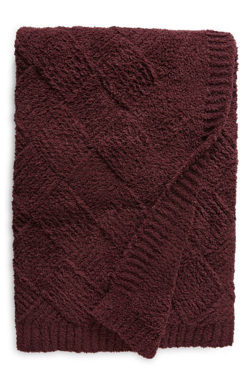 barefoot dreams CozyChic™ Diamond Weave Blanket in Fig 