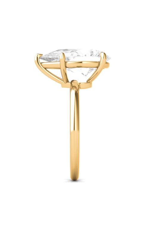 Hautecarat Pear Cut Lab Created Diamond Ring In 2.50 Ctw 18k Yellow Gold