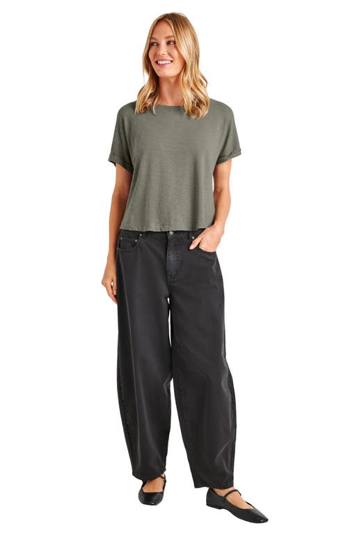 Splendid Abbie Cotton Blend Slub Jersey T-shirt In Soft Vintage Olive Branch