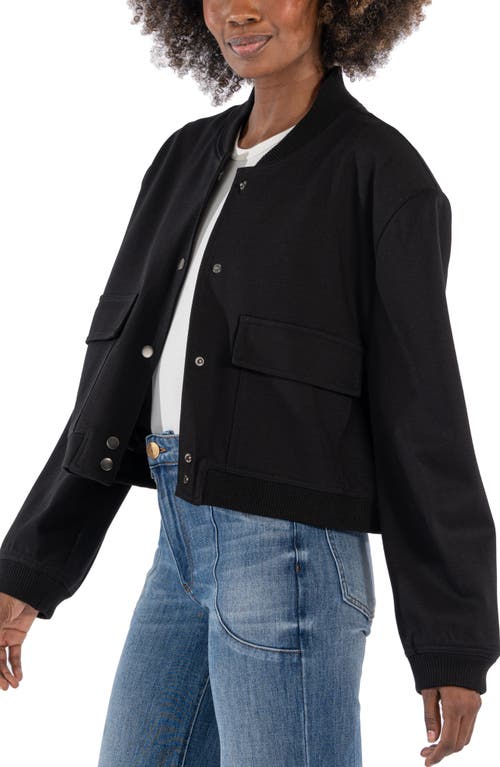 Shop Kut From The Kloth Camilla Crop Twill Bomber Jacket In Black