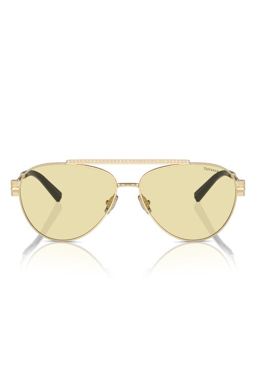 Tiffany & Co . 59mm Polarized Pilot Sunglasses In White