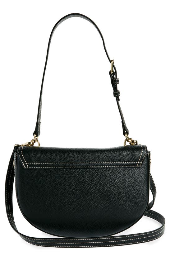 Shop Love Moschino Pebbled Leather Shoulder Bag In Black