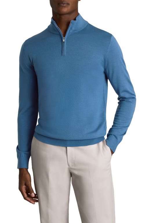 Shop Reiss Blackhall Wool Quarter Zip Sweater In Marine Blue