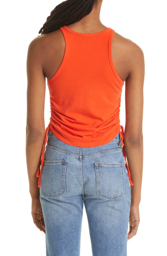 The Range Drawstring Ruched Tank In Fuego