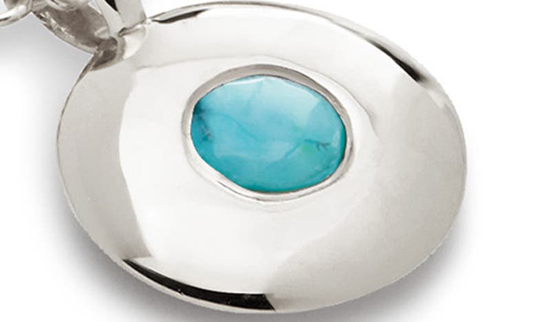 Shop Monica Vinader December Birthstone Turquoise Pendant Necklace In Sterling Silver
