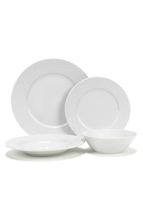 French Home White Wave 16-piece Dinnerware Set In Off-white