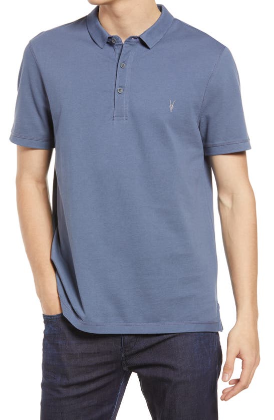Allsaints Reform Slim Fit Polo In Misty Blue