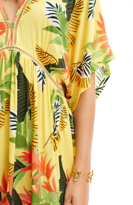 Shop Desigual Tropical Cover-up Tunic In Yellow