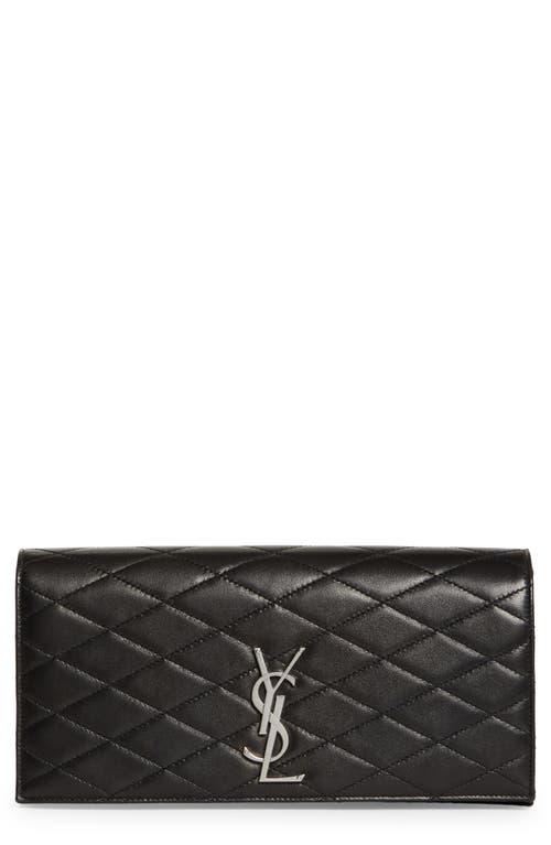 Saint Laurent Kate Quilted Clutch in Noir at Nordstrom