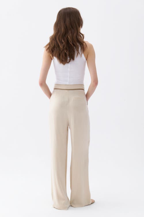 Shop Nocturne Pleated Palazzo Pants In Ivory