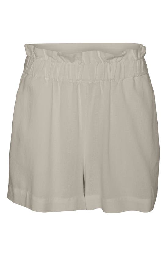 Vero Moda Jesmilo Paperbag High Waist Shorts In Silver Lining
