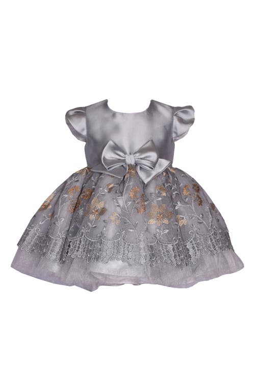 Shop Iris & Ivy Embroidered Tulle & Mikado Ballerina Dress In Silver