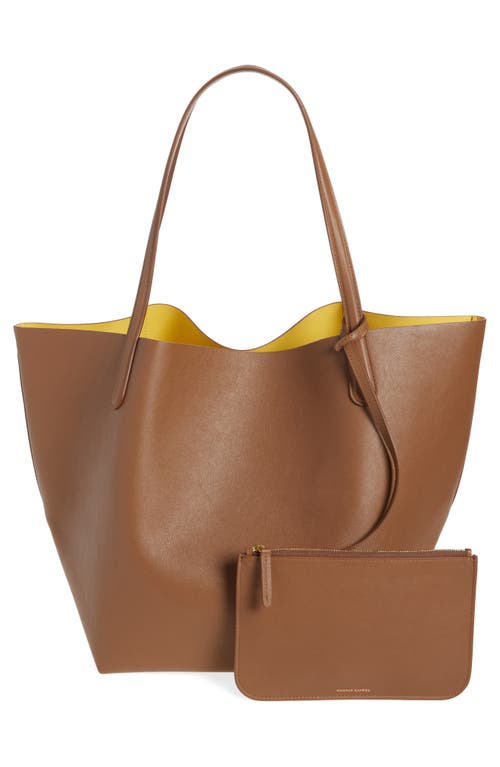 Shop Mansur Gavriel Everyday Soft Leather Tote In Desert/limone