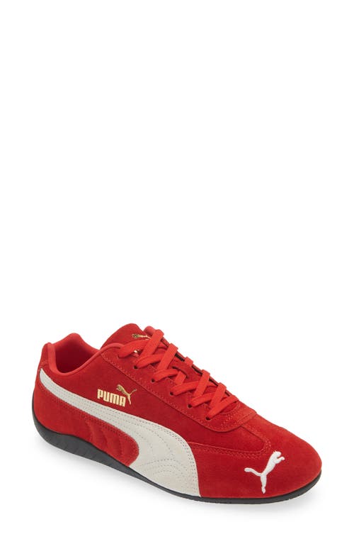 PUMA Speedcat OG Sneaker in For All Time Red-Puma White 