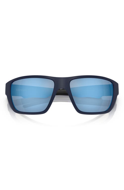 Scuderia Ferrari 61mm Rectangular Sunglasses In Matte Blue