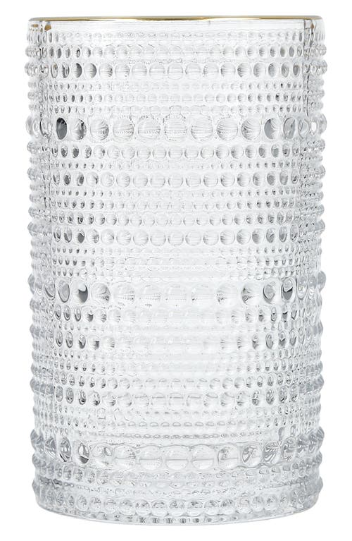 Fortessa Jupiter Set Of 6 Gold Rim Collins Glasses In Clear