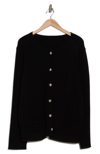 By Design Celeste Crop Cardigan In Black