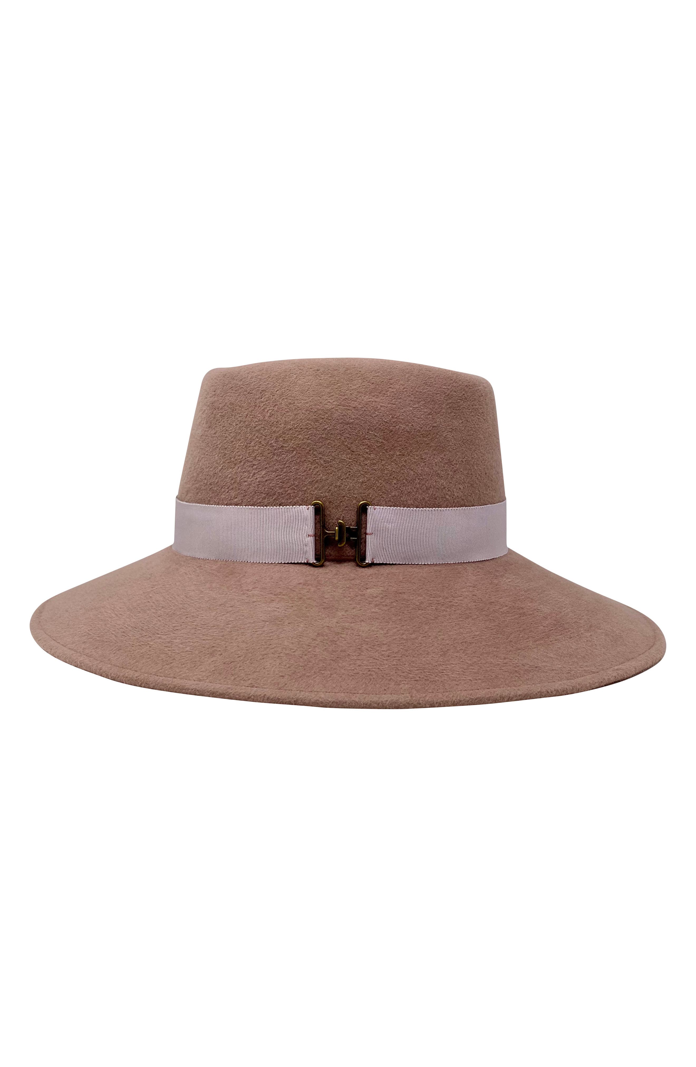 Frances Grey Wide Brim Fur Felt Hat 