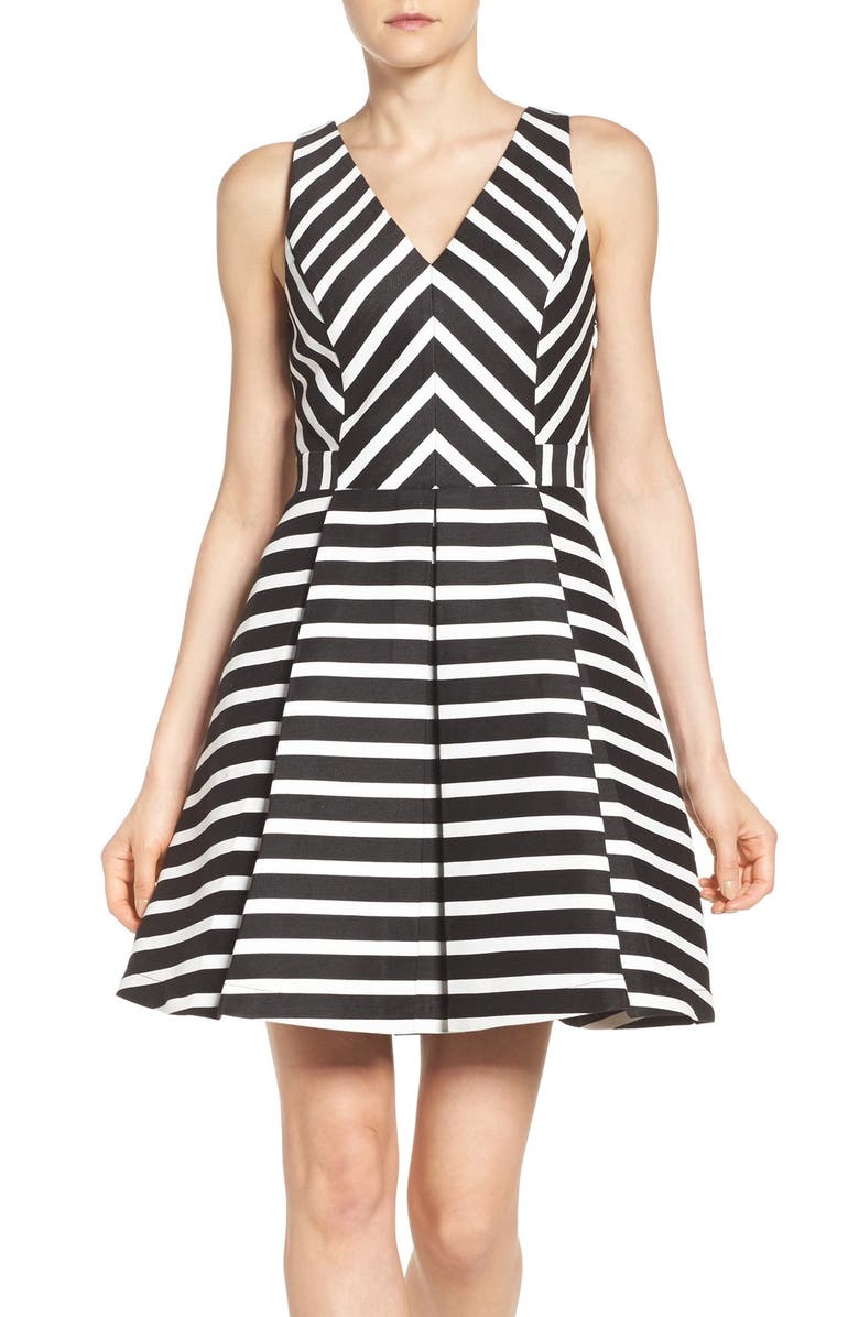 Adelyn Rae Stripe Fit & Flare Dress | Nordstrom