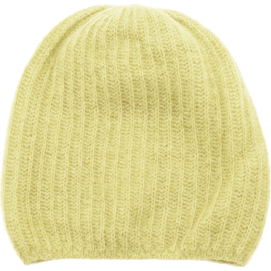 Portolano Rib Knit Cashmere Beanie In Giallo